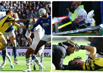 Stravičan sudar Martineza i Branthwaitea: Golman Chelsea iznesen na nosilima